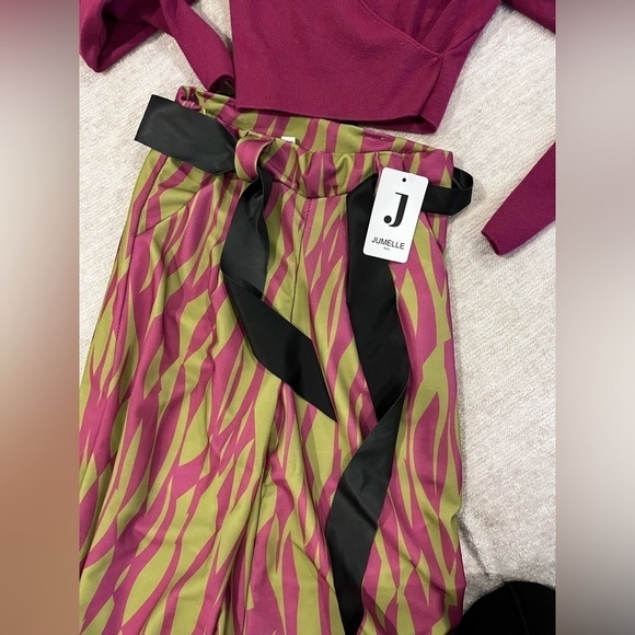 Jumelle Paris purple and green two piece print set - Picture 3 of 6